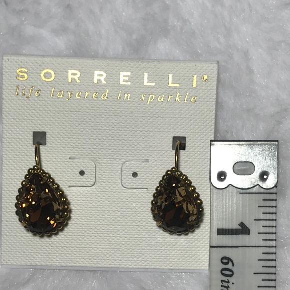 NWT SORRELLI pear cut drop neutral territory tan - Picture 5 of 7